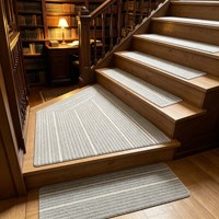Ensemble de tapis d'escalier décoratifs modernes autocollants, résistants aux taches, en polyester, pour escaliers intérieurs