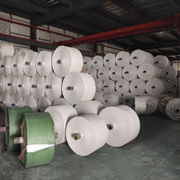 Bon marché Recycler Raphia Polypropylène Tube Rouleaux de Tissu Tissé Par PP Pour Le Riz
