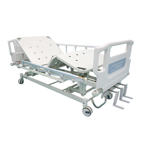 Lit d'hôpital LK-B9 à <span class=keywords><strong>double</strong></span> manivelle en plastique ABS et métal avec réglage de la hauteur de 460 à 780 mm, frein central pour salle de soins aux patients - Product Image 5