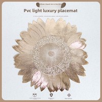 Set de table rond en PVC de 38 cm, moderne, minimaliste, antidérapant, imperméable, isolant thermique, ajouré