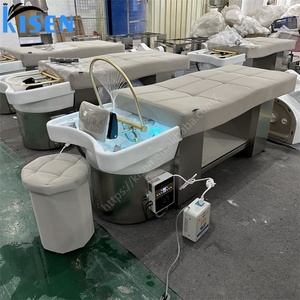 KISEN Lit de lavage de cheveux professionnel pour salon, avec thérapie aquatique thaïlandaise, spa capillaire, table de massage électrique et chaises - Product Image 3