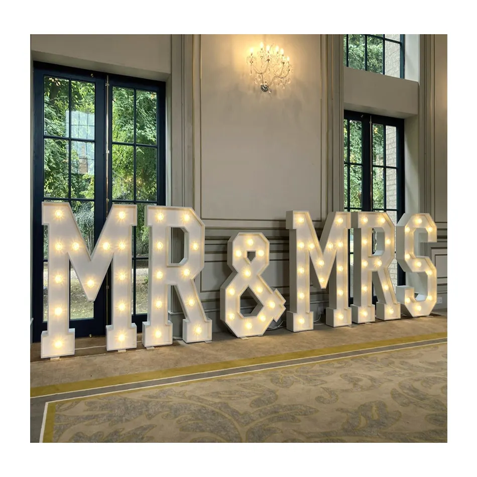 Personalizzato 3ft/4ft/5ft numero tendone Marry Me led marquee Letter Sign Light up Letters decorazione di nozze