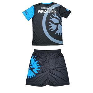 2025 Individuelles Gestricktes Wrestling-Set für Herren T-Shirt + Shorts, 2-teiliges Set mit Vollsublimation, International - Product Image 2