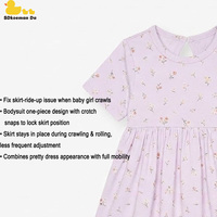Combinaison anti-bactérienne à volants 2-en-1 pour bébé fille, vêtements pour nouveau-né, robe-body à manches courtes en bambou et élasthanne, vente chaude