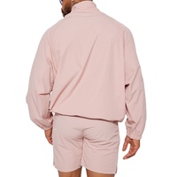Coupe-vent en nylon rose avec impression personnalisée pour hommes Bomber Anorak en nylon à demi-fermeture éclair Veste homme