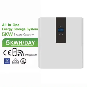 Deye 5Kwh Lifepo4 전원 벽 내장 인버터 에너지 저장 장치 100Ah 태양광 시스템용 리튬 이온 배터리