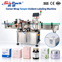 Machine d'étiquetage automatique de boîtes pour cartons de produits de soins personnels avec application d'étiquettes d'angle inviolables