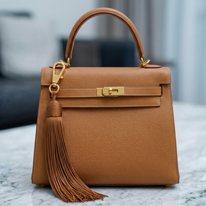 Tassel Fringe Decorative Keychain Gold Tone Leather Bag Accessory 100% Rayon Material - Product Image 1