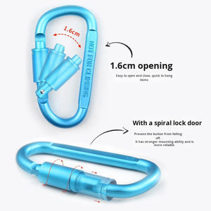 คลิปหนีบพวงกุญแจแบบแขวนเร็ว ทนทาน สำหรับใช้งานกลางแจ้ง ขนาด <span class=keywords><strong>3</strong></span> นิ้ว ทำจากอะลูมิเนียม พร้อมห่วงรูปตัว D และสปริง สำหรับกุญแจรถ กระเป๋าเป้ เข็มขัด ใช้ได้ทุกฤดู - Product Image 2
