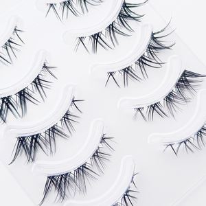 ब्रांड स्पष्ट बैंड के लिए थोक सस्ता है, पूर्ण पट्टी हस्तनिर्मित चमक 5 जोड़े पैक कस्टम लेबल पलकों - Product Image 5