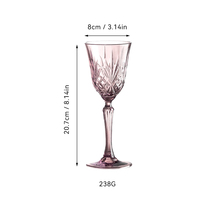 Ensemble de verres à vin rose poudré, écologiques, durables, à coupe diamant vintage, pour douche nuptiale, location pour fête de mariage romantique
