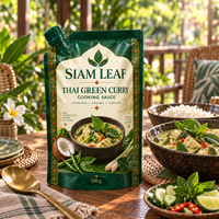 Sachet à bec verseur refermable imprimé sur mesure de haute qualité pour sauce de curry vert thaïlandais 500g avec fermeture éclair pour condiment alimentaire