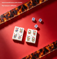 Jeu de Mahjong Américain en Acrylique Motif Tortue Premium, Résistant aux Rayures et aux Chutes, Idéal pour Usage Domestique et Collection