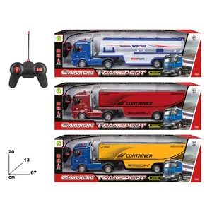Camion télécommandé RC à l'échelle 1:36 avec remorque porte-conteneurs pour enfants de 6 ans et plus - Product Image 1