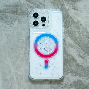 Mới Đến Rõ Ràng Chống Sốc Phụ Nữ Cô Gái Mỏng Bling Lấp Lánh Long Lanh Epoxy Trường Hợp Điện Thoại Đối Với Xiaomi Redmi Lưu Ý 14 Pro + Từ Trường Hợp - Product Image 6