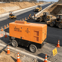 Compresseur d'air mobile diesel à vis 550/13 monté sur remorque, 13 bars, 132 kW, pour forage DTH, sablage et construction routière