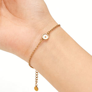 Bracelet à maillons minimaliste en acier inoxydable plaqué or véritable pour femme, bijou de foi <span class=keywords><strong>Graine</strong></span> de moutarde, résistant au ternissement - Product Image 1