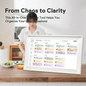 Calendrier numérique intelligent à écran tactile de 15,6 pouces : connecté en Wi-Fi, prend en charge les agendas Google/<span class=keywords><strong>Yahoo</strong></span>/Cozi, lecture multimédia et horloge. - Product Image 2