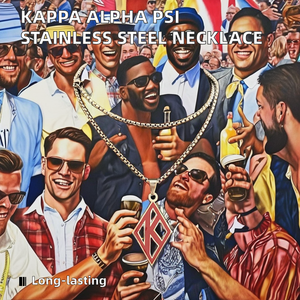 Collier de fête de la fraternité <span class=keywords><strong>Kappa</strong></span> Alpha Psi en acier inoxydable inaltérable, avec lettres KAY 1911 grecques tendance, finition torsadée hautement polie - Product Image 2