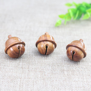 Rosewood Bell <b>Keychain</b> Pendant Small Wooden Charm For Car Phone DIY Accessory Twist Open Design - Product Image 1