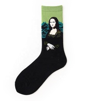 Chaussettes amusantes pour femmes Chaussettes d'art à motifs de peinture célèbres Chaussettes amusantes imprimées Cool Novelty pour femmes