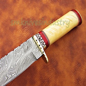 Arreglar hoja personalizado hecho a mano Damasco cuchillo de caza con camello hueso manejar (Smk1335) - Product Image 5