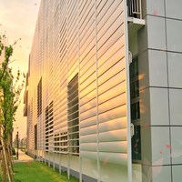 Toit à persiennes en aluminium moderne, en alliage d'aluminium, pour mur-rideau, avec ventilation, décoratif, résistant à la chaleur et économe en énergie