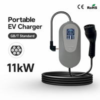 Chargeur EV portable à brancher à domicile 380V, 3 phases 16A, courant réglable, surveillance en temps réel, station de charge rapide pour véhicules électriques AC