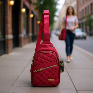 Bolso Bandolera Eb 11.5 X8 Estilo Vintage Impermeable con Cierre de Cremallera, Correa Única, Patrón Geométrico, Cuero Genuino, Uso Diario - Product Image 2