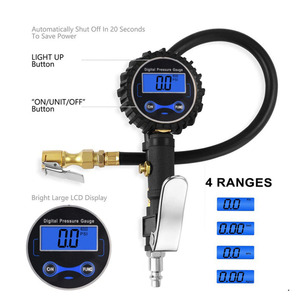 Manomètre numérique avec gonfleur de pneus, vérificateur d'air et <span class=keywords><strong>accessoires</strong></span> de compresseur – Test de pression des pneus robuste - Product Image 4