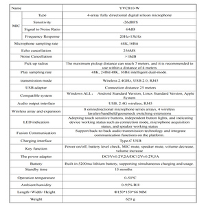 Micrófono de conferencia inalámbrico Altavoz de escritorio omnidireccional de 360 grados con concentrador USB para conferencias de negocios - Product Image 6