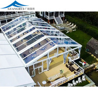 Grand pavillon transparent d'événement de chapiteau de luxe de tente de noce de verre transparent pour la cérémonie extérieure de réception de banquet