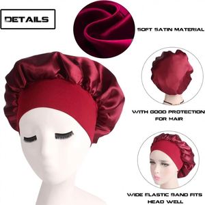 Wholesale Custom With Logo Satin <b>Bonnet</b> <b>Hair</b> Wrap for Sleeping Soft and Comfortable <b>Silk</b> Sleep Cap - Product Image 5
