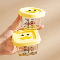 MIXWARES Contenants alimentaires en verre sans BPA pour enfants avec couvercles en silicone – Bols hermétiques amovibles avec marquages gradués, compatibles micro-ondes