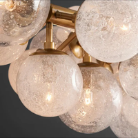 Restaurant moderne Bar Suspension Rectangulaire Boule de Verre Suspension Lustre Cristal Rond Sphérique Suspension Lampe