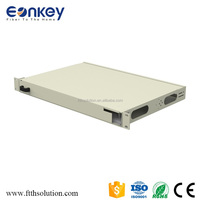 Panel patch putar serat optik 24 port 1U 19 "ODF, dudukan rak geser distribusi bingkai serat optik ODF