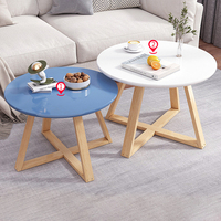 Ensemble de table basse ronde en bois nordique Teapoy Basse Centro De Mesa Table d'appoint Table centrale moderne
