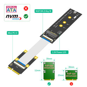 <span class=keywords><strong>M</strong></span>.2 (NGFF) キー <span class=keywords><strong>m</strong></span> SSD - Mini PCI-e アダプター ケーブル 3.3V 電源 LED 付き - Product Image 2