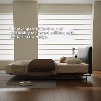 Schlichtes Boxspringbett mit Weicher Federung aus Massivholz im Modernen Design – Neues Carbonstahlbett für das Hauptschlafzimmer