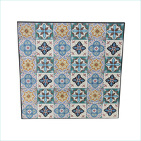 Table en mosaïque pour patio, table de café en mosaïque pour balcon extérieur, table carrée en métal fer imperméable, carreaux de céramique en mosaïque, meubles pliables