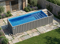 Piscine en fibre de verre avec fenêtre en acrylique transparente, modulaire 4/5/6M, piscine hors sol pour l'extérieur