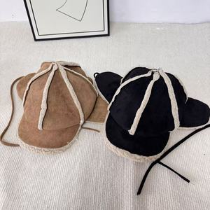 Suede Earflap <b>Hat</b> Winter Ski Cap Windproof <b>Warm</b> Adult Lei Feng <b>Hat</b> Black Khaki - Product Image 2