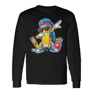 T-shirt a maniche lunghe con scollo rotondo Dabbing Pencil per bambini e ragazzi, per il ritorno a scuola - Product Image 2