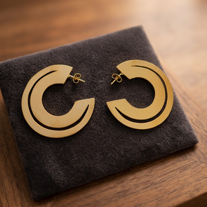 Boucles d'oreilles créoles tendance en alliage de cuivre plaqué or pour homme et femme, idéales pour les soirées - Product Image 3