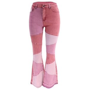 Jeans pour femmes assortis à la mode <span class=keywords><strong>de</strong></span> grand denim <span class=keywords><strong>de</strong></span> <span class=keywords><strong>jambe</strong></span> large des femmes en gros d'usine - Product Image 3