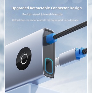 Adaptateur multiport USB-C 5-en-1 avec connecteur rétractable 4K pour charge rapide PD 100W 2.0, hub USB 3.0, station d'accueil en aluminium - Product Image 3
