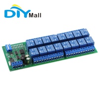 DC12V 16 canales RS485 Modbus RTU módulo de relé interruptor de Control remoto PLC Placa de expansión para Motor LED PTZ Cámara Smart Home