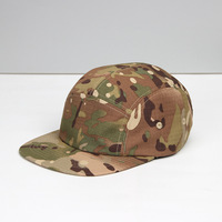 FF3849 Logotipo personalizado Senderismo Correr Campamento Gorra Camuflaje Gorra de béisbol de ala plana Camo Flat Bill 5 Panel Sombrero