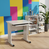 Bureau d'ordinateur en métal facile à assembler pour la maison ou la chambre à coucher, mobilier de bureau à domicile, table d'étude, petit bureau d'ordinateur