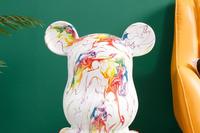 Décoration de sol en forme d'ours fluide aux motifs colorés populaires de 50 cm et 80 cm, décoration en résine d'ours fluide aux motifs colorés, artisanat pour la maison